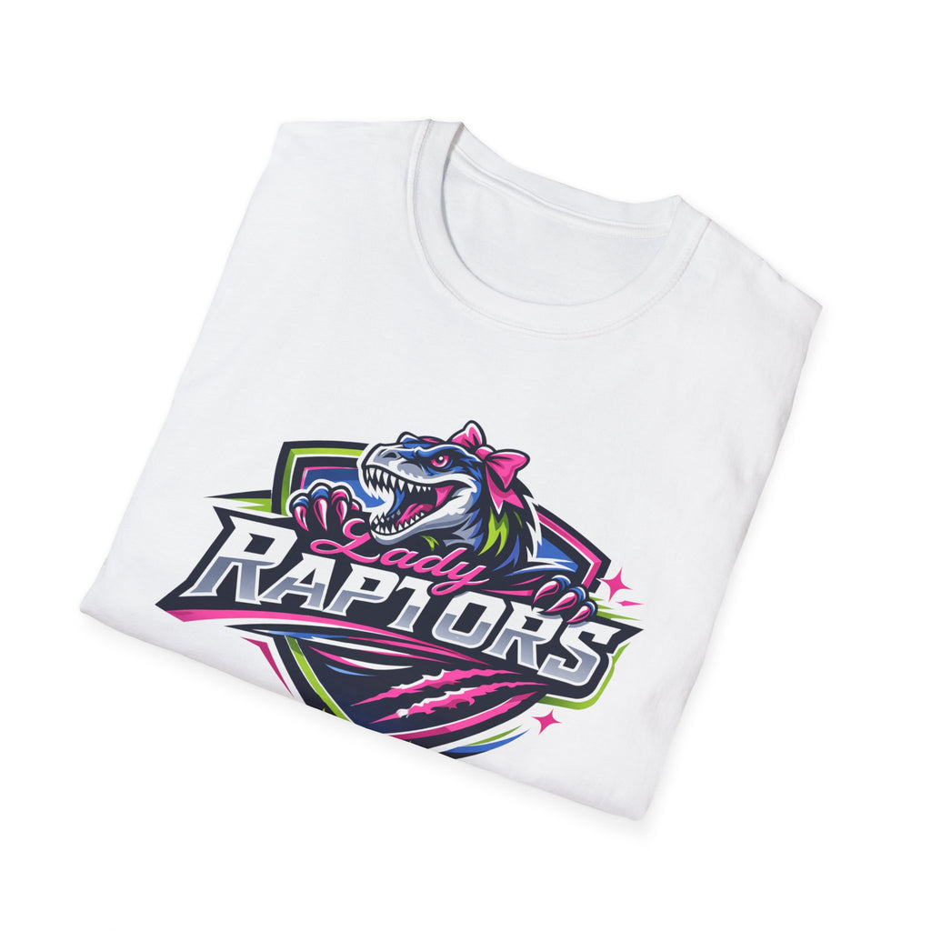 LADY Raptors Mascot T‑Shirt — Bold Neon Sports Logo Tee