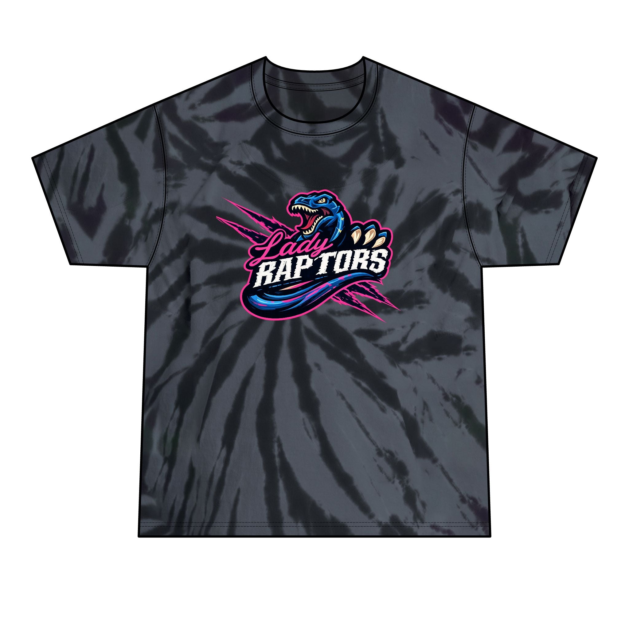 “Lady Raptors” Charcoal Tie-Dye Tee – Men’s Graphic T-Shirt