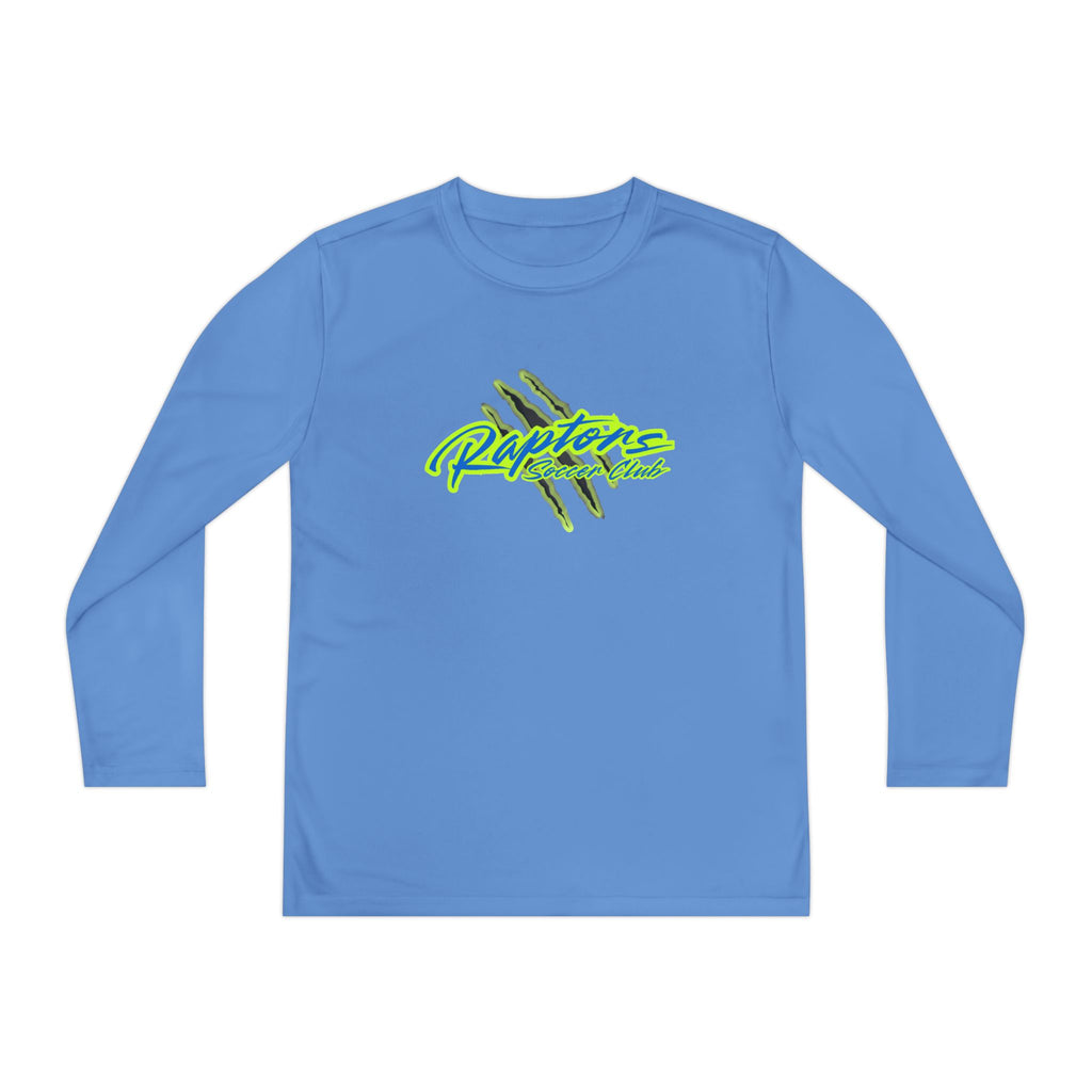 Youth Long Sleeve Tee - "Raptors Club" Neon Script with Claw Marks