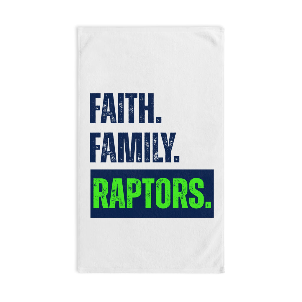 Faith. Family. Raptors. Hand Towel — Sports Team Fan Kitchen or Gym Towel