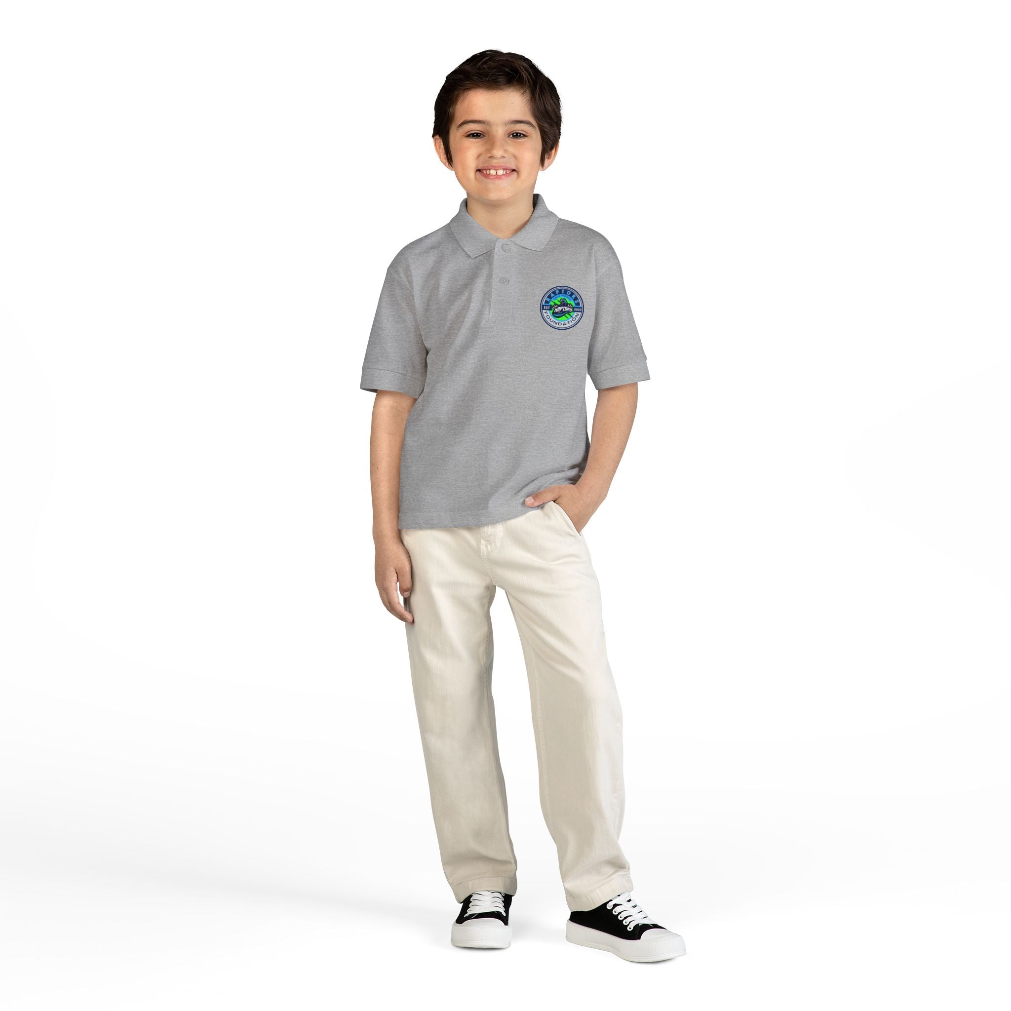 Youth Polo Shirt with Green Earth Logo – Kids School & Eco Club Uniform