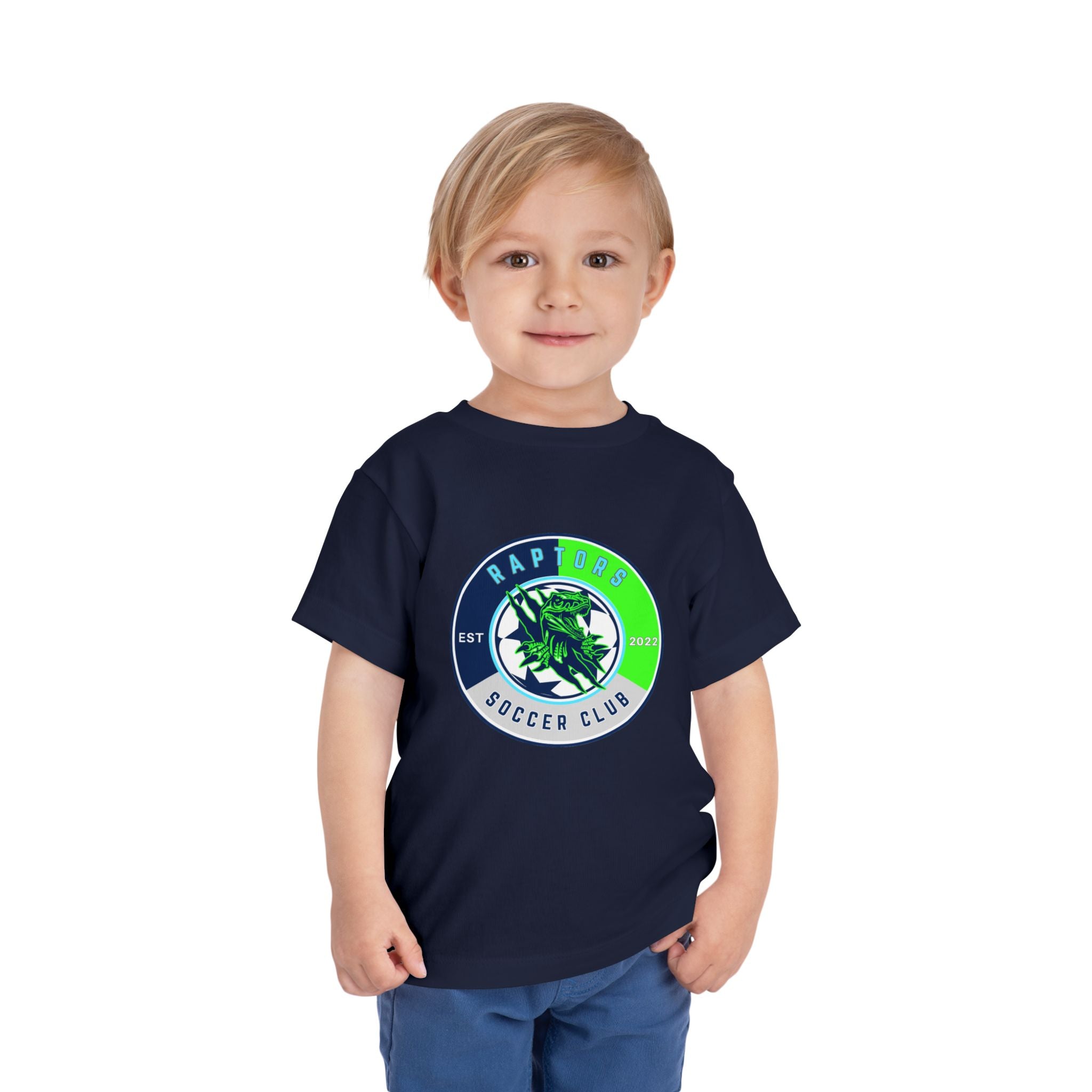 Toddler Soccer Tee — "Raptors Soccer Club" Logo Shirt