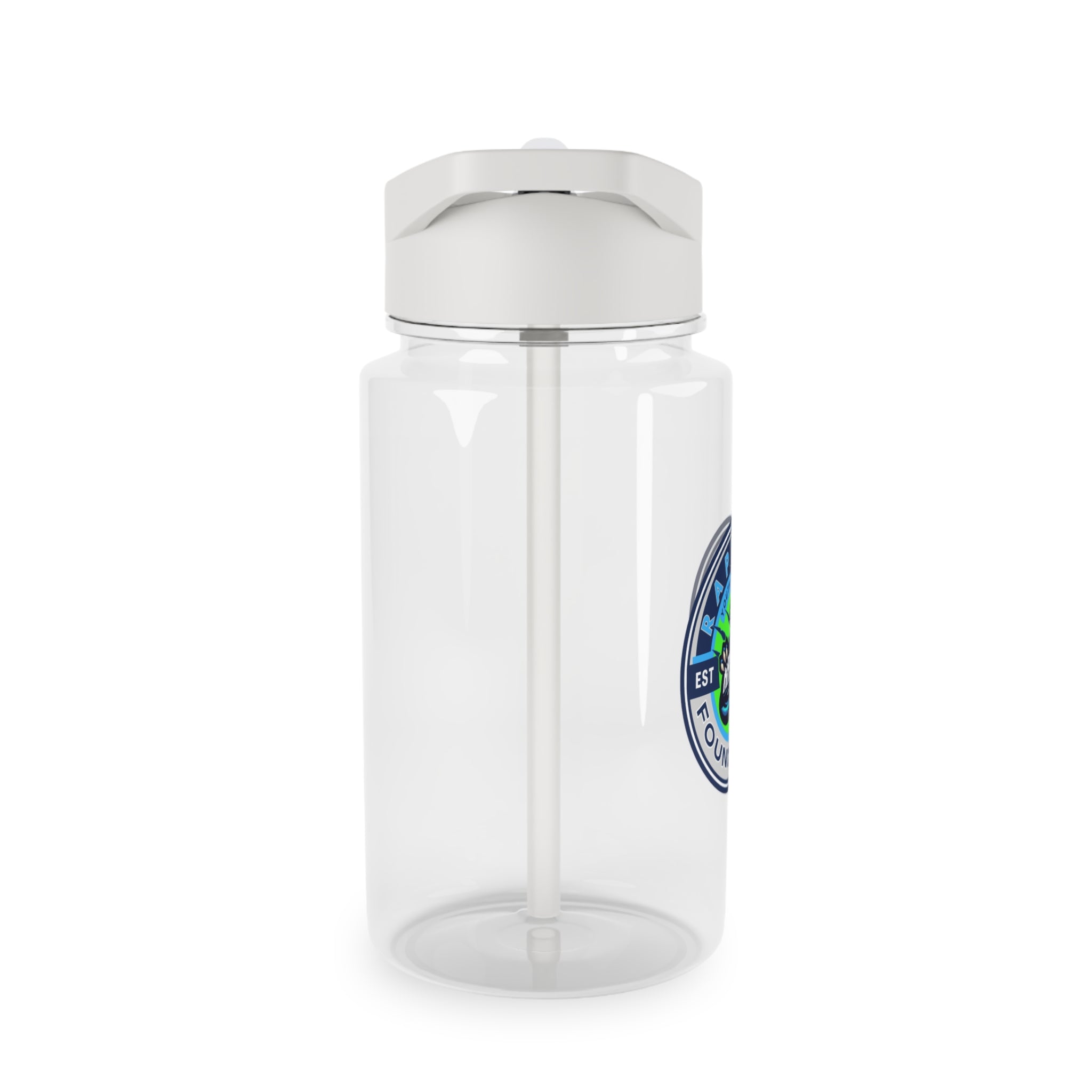 Raptors Foundation Tritan Water Bottle — Clear Sports Bottle with Straw (Est. 2022)