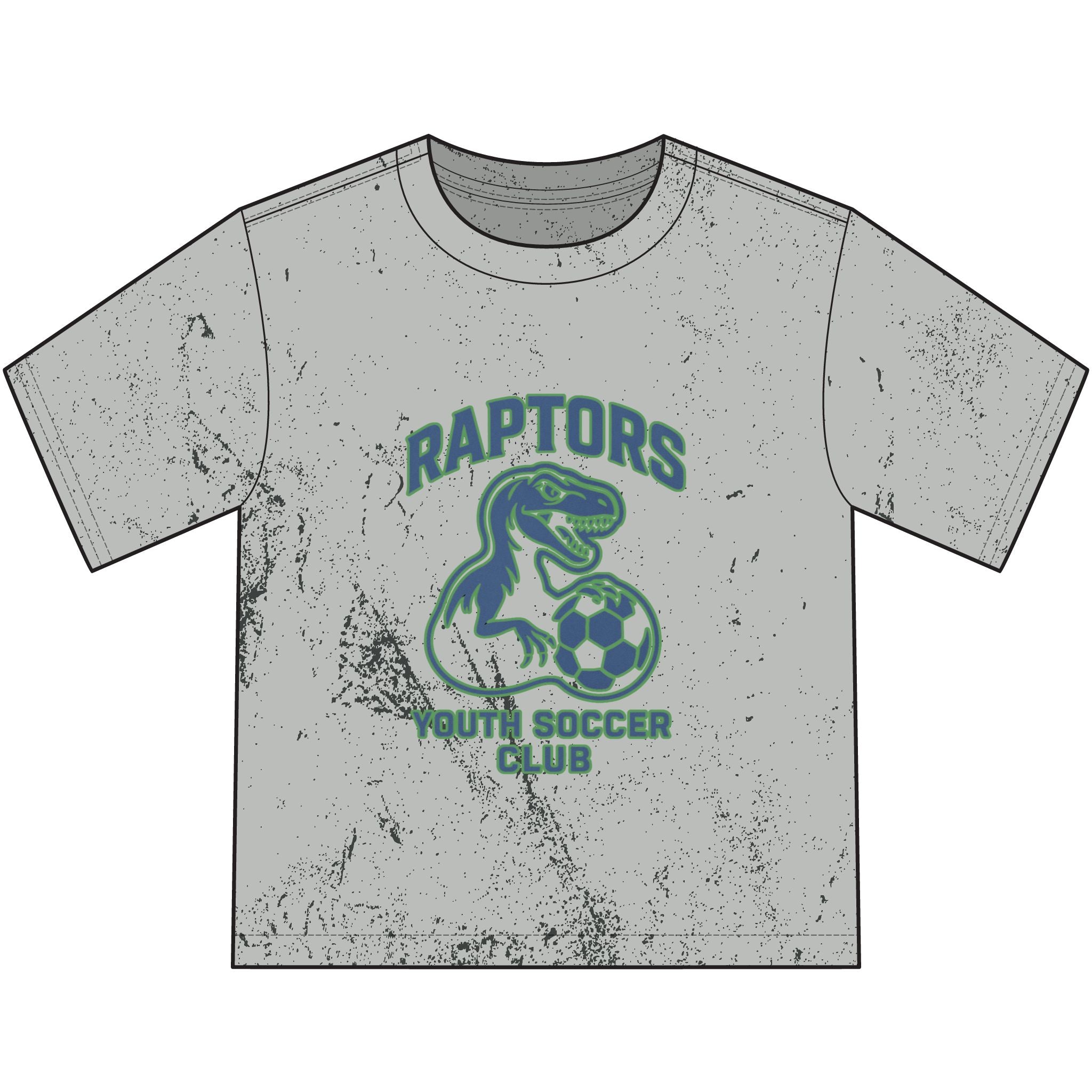 Raptors Youth Soccer T‑Shirt — Vintage Dino Soccer Club Tee