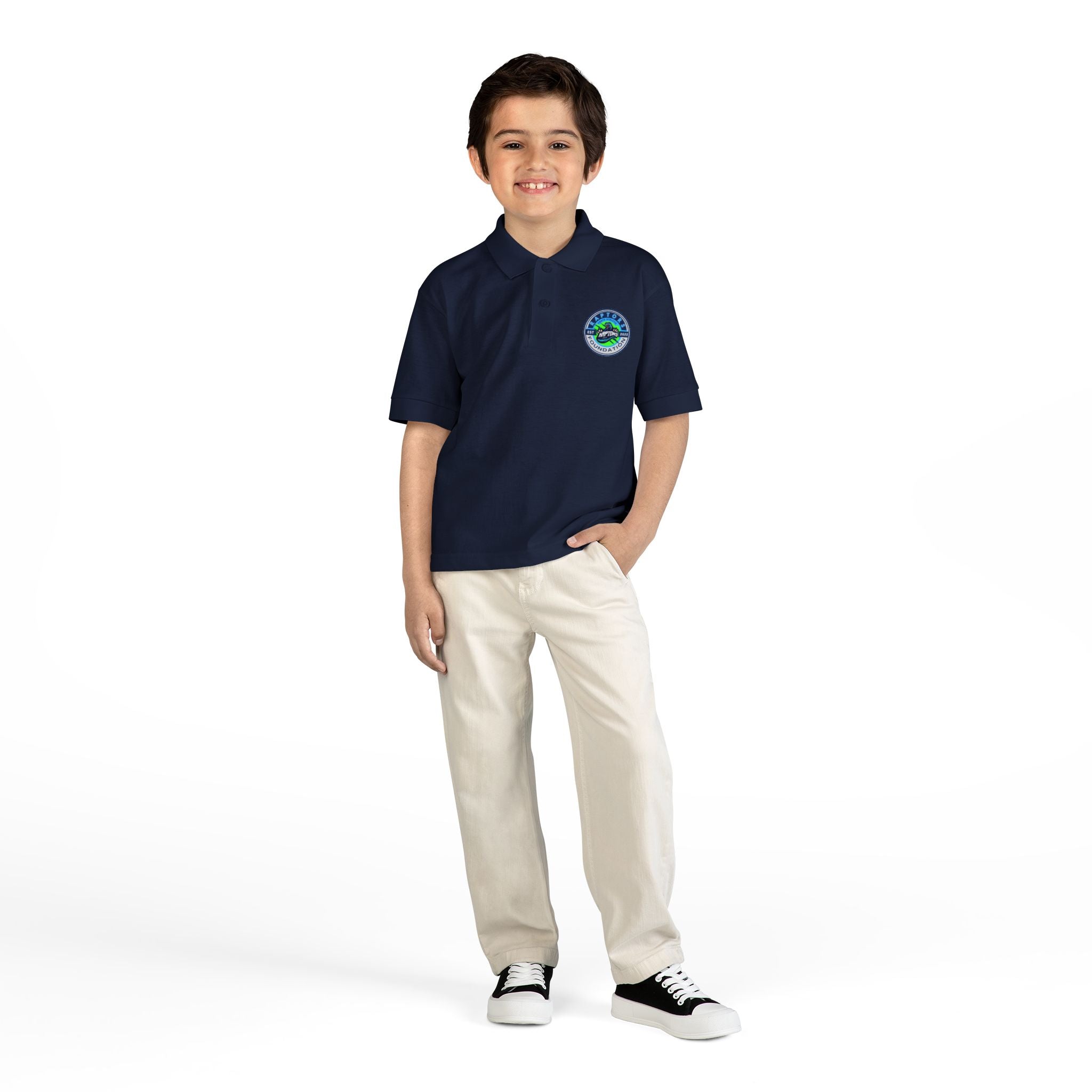 Youth Polo Shirt with Green Earth Logo – Kids School & Eco Club Uniform
