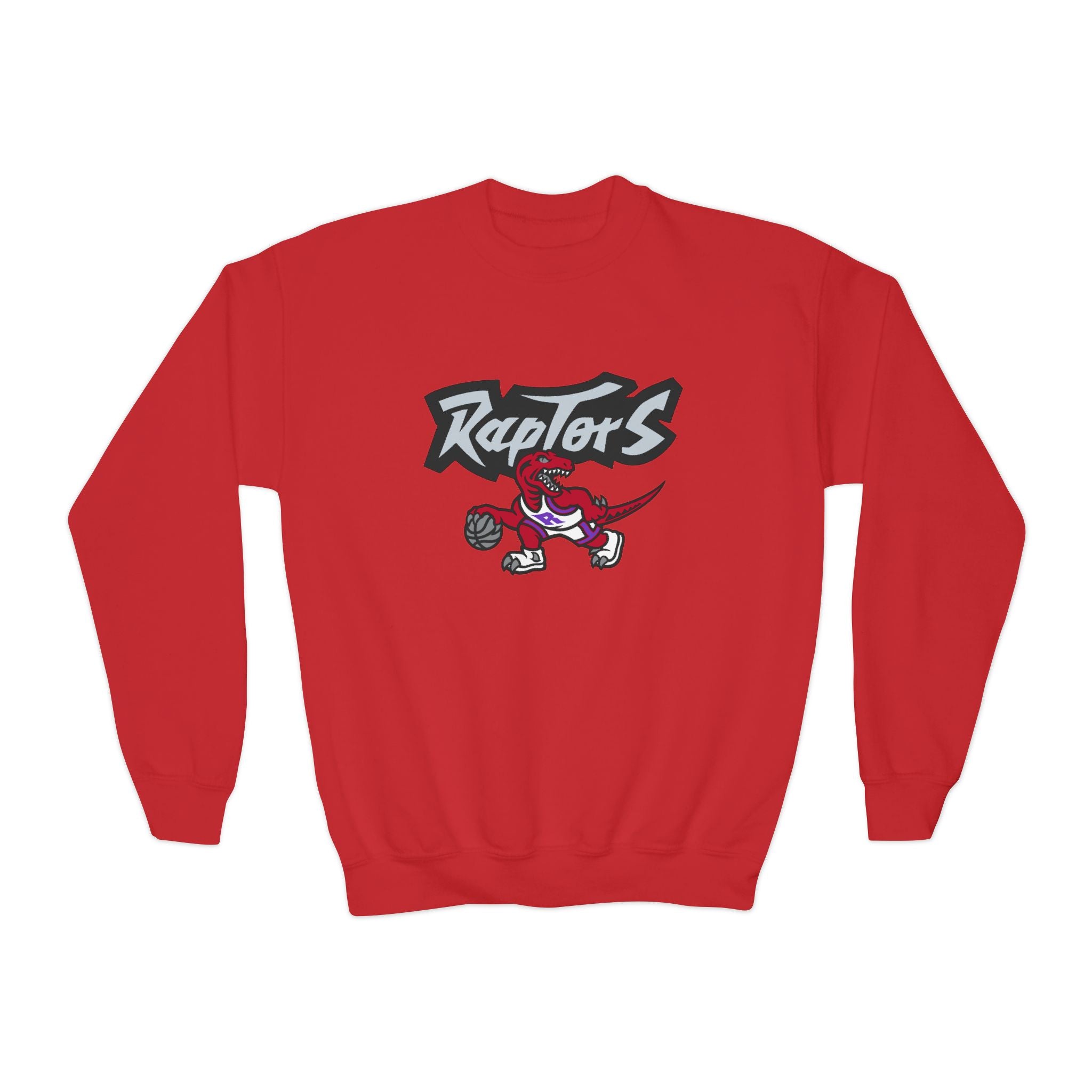 Raptors Youth Crewneck Sweatshirt — Kids Basketball Team Logo Pullover