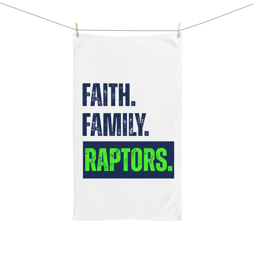 Faith. Family. Raptors. Hand Towel — Sports Team Fan Kitchen or Gym Towel