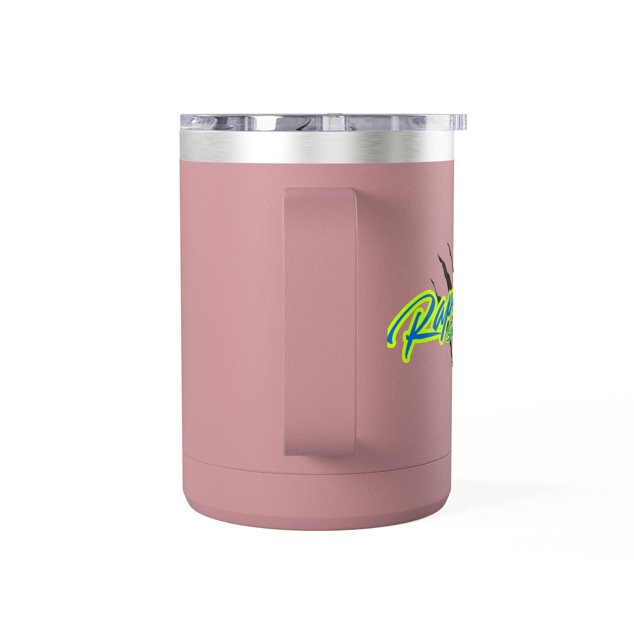 15oz Insulated Travel Mug Tumbler with Neon Palm Design