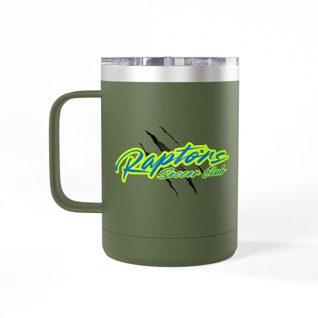15oz Insulated Travel Mug Tumbler with Neon Palm Design