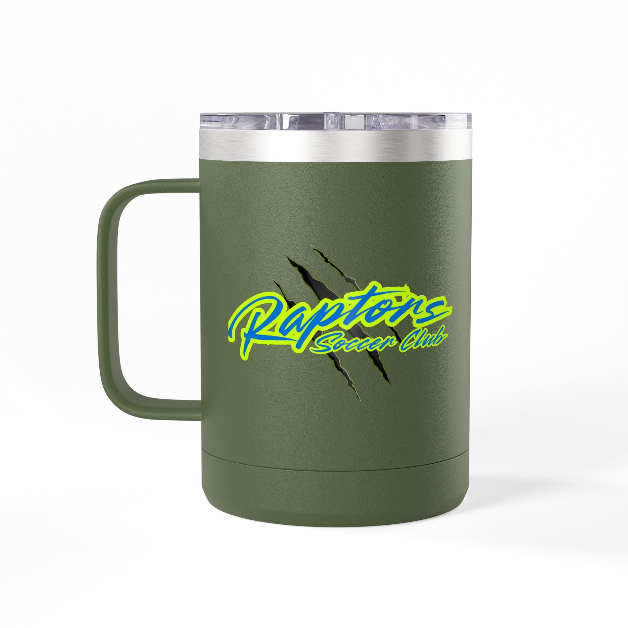 15oz Insulated Travel Mug Tumbler with Neon Palm Design