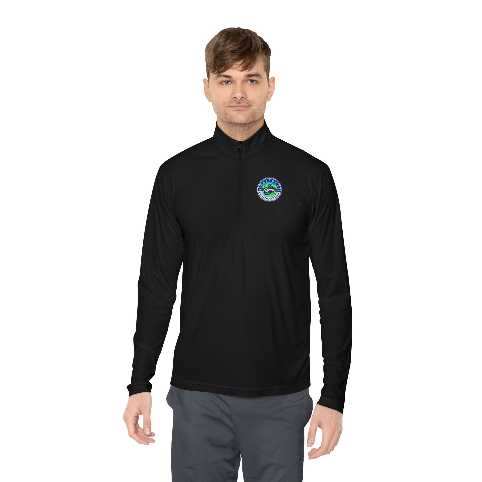 Quarter-Zip Pullover with Coastal Wave Emblem - Lightweight Outdoor Pullover