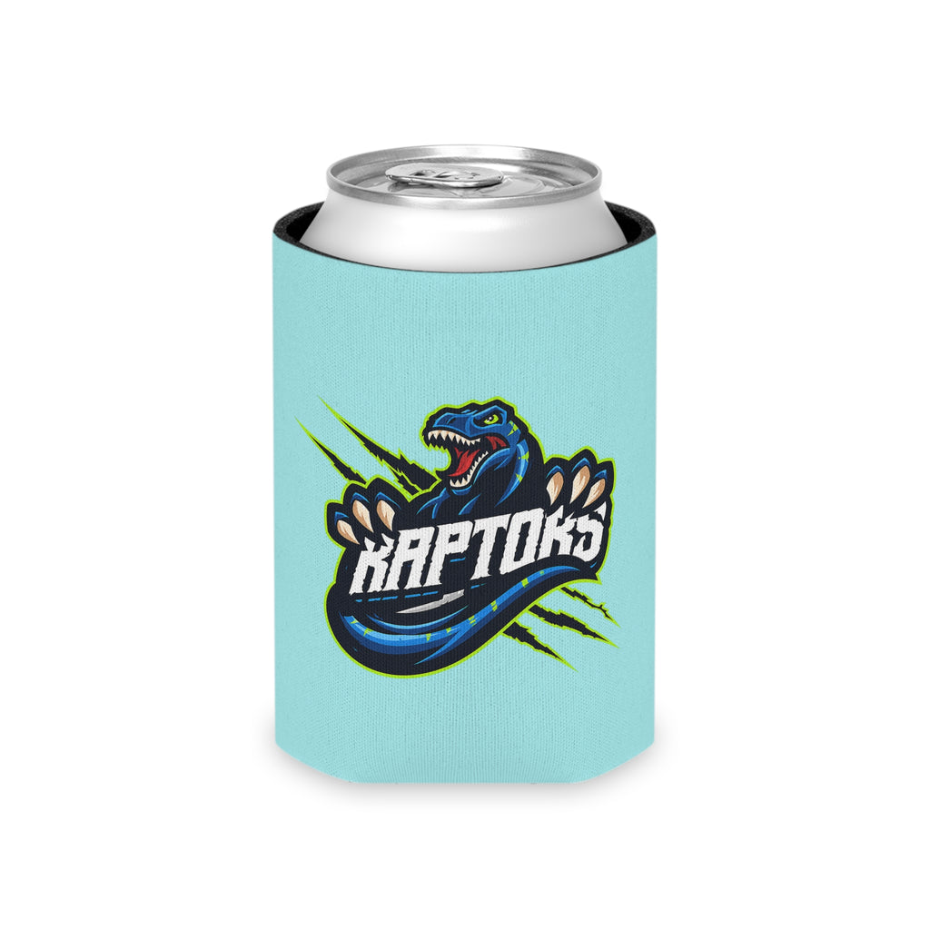 Raptors Can Cooler – Faith. Family. Raptors. Neon Dino Drink Koozie