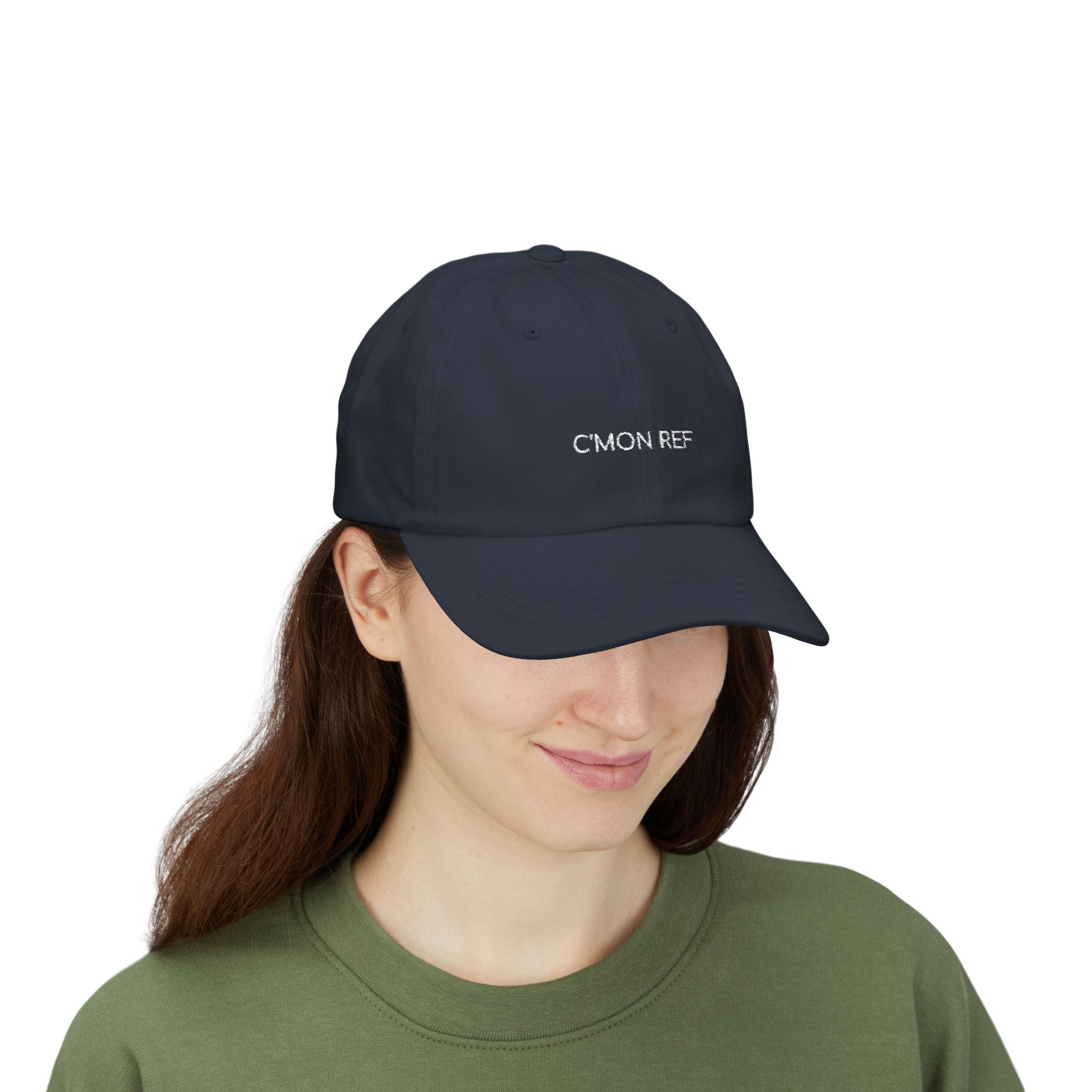 Dad Cap — "C'MON REF" Embroidered Baseball Hat