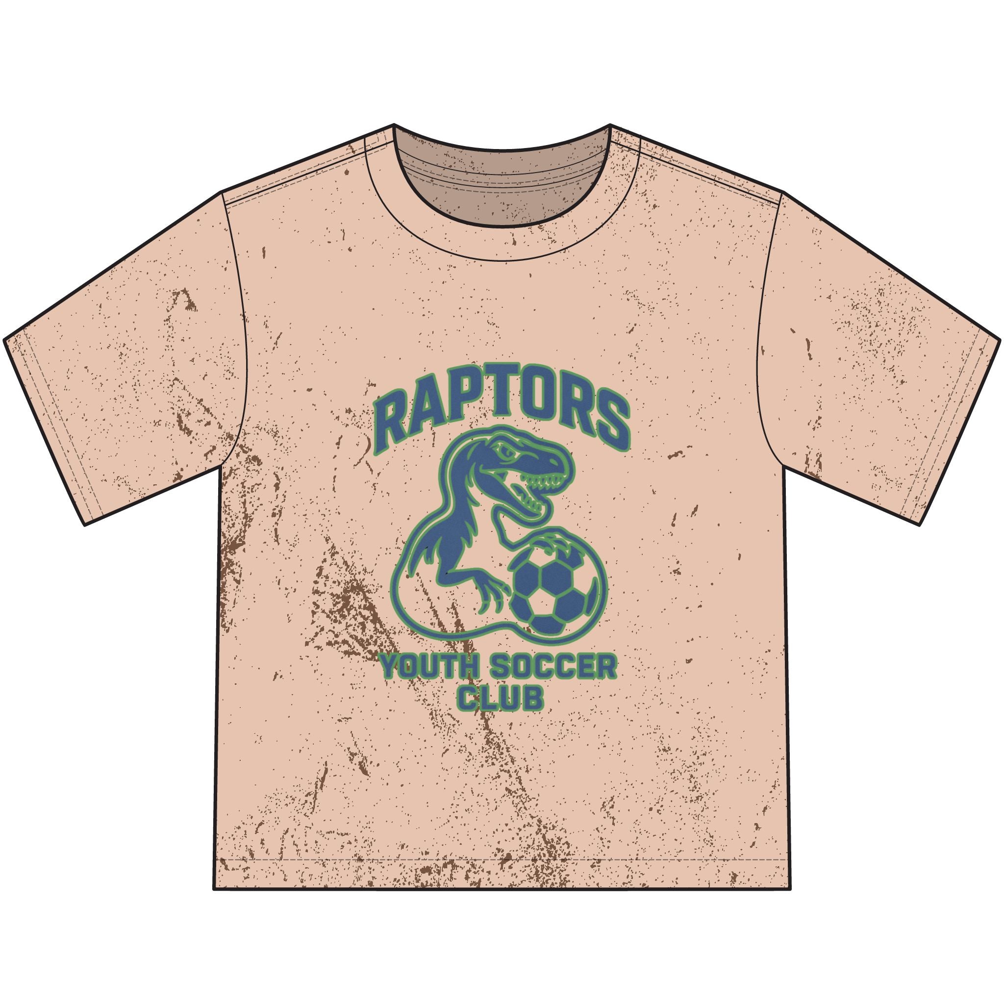 Raptors Youth Soccer T‑Shirt — Vintage Dino Soccer Club Tee