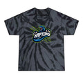 Raptors Tie-Dye T‑Shirt — Mens Black Spiral Logo Tee