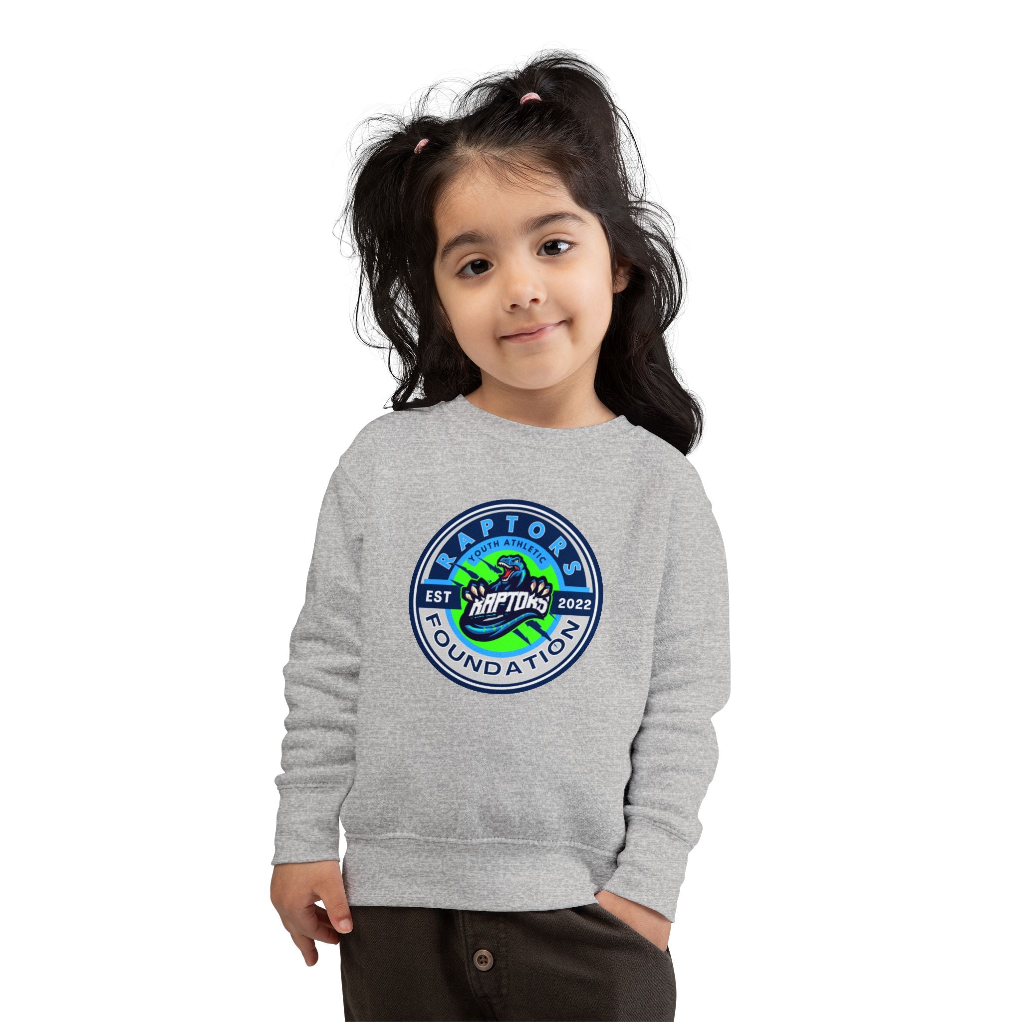 Raptors Foundation Toddler Sweatshirt — Kids' Crewneck with Green Dino Logo