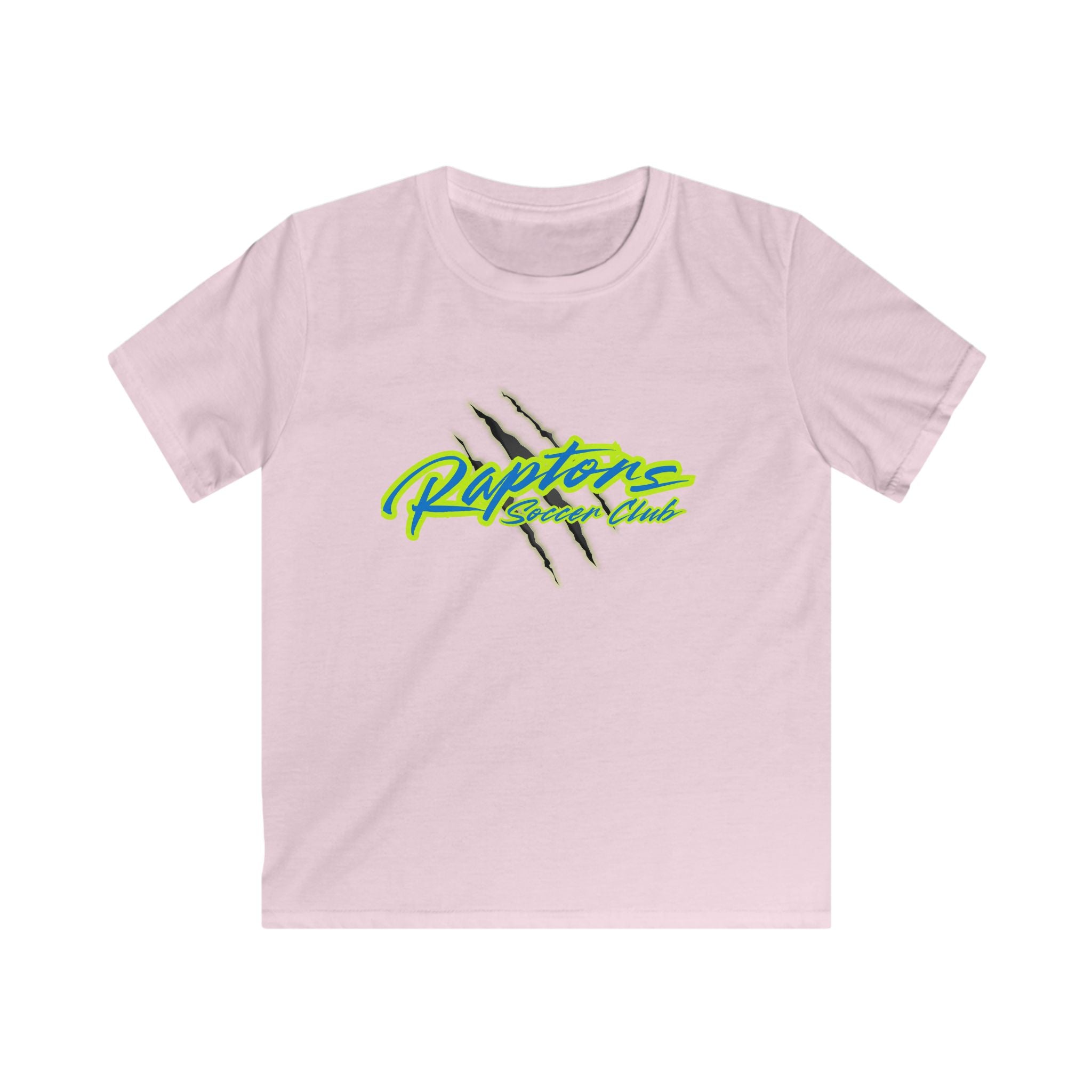 Raptors Reserve Club Kids Tee — Neon Script with Claw Mark Graphic