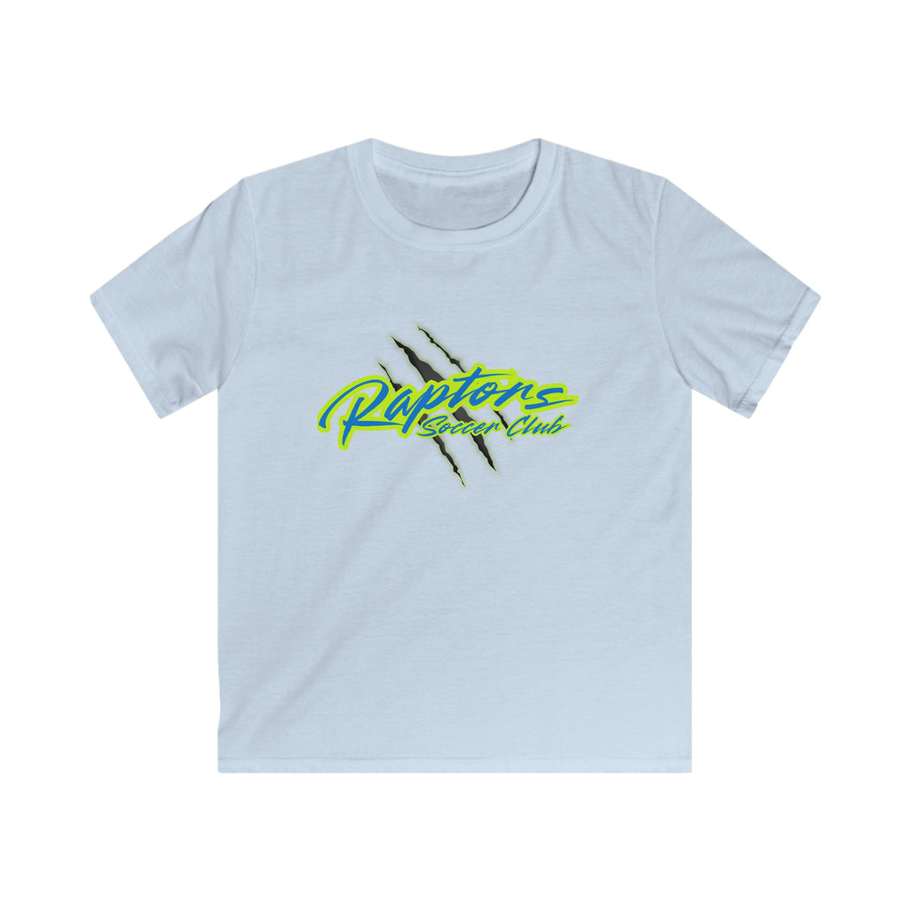 Raptors Reserve Club Kids Tee — Neon Script with Claw Mark Graphic