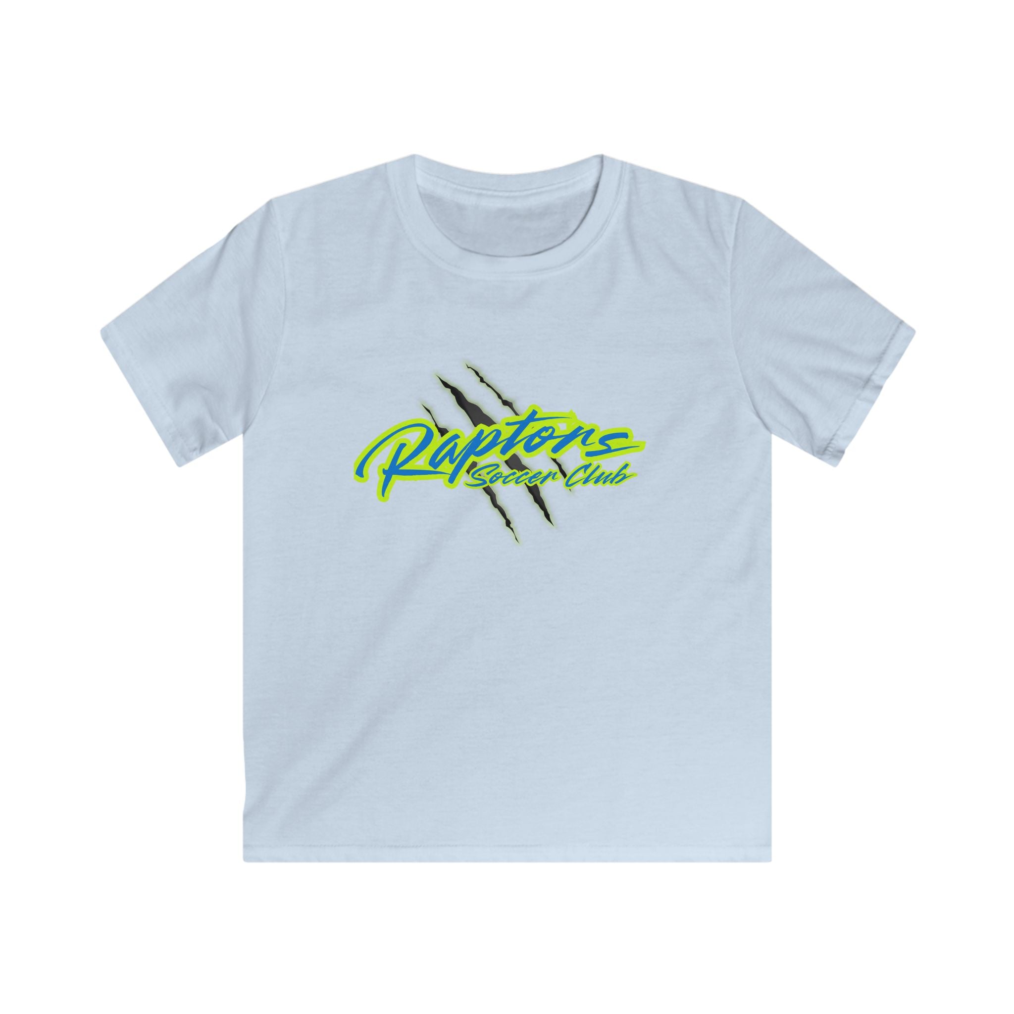 Raptors Reserve Club Kids Tee — Neon Script with Claw Mark Graphic
