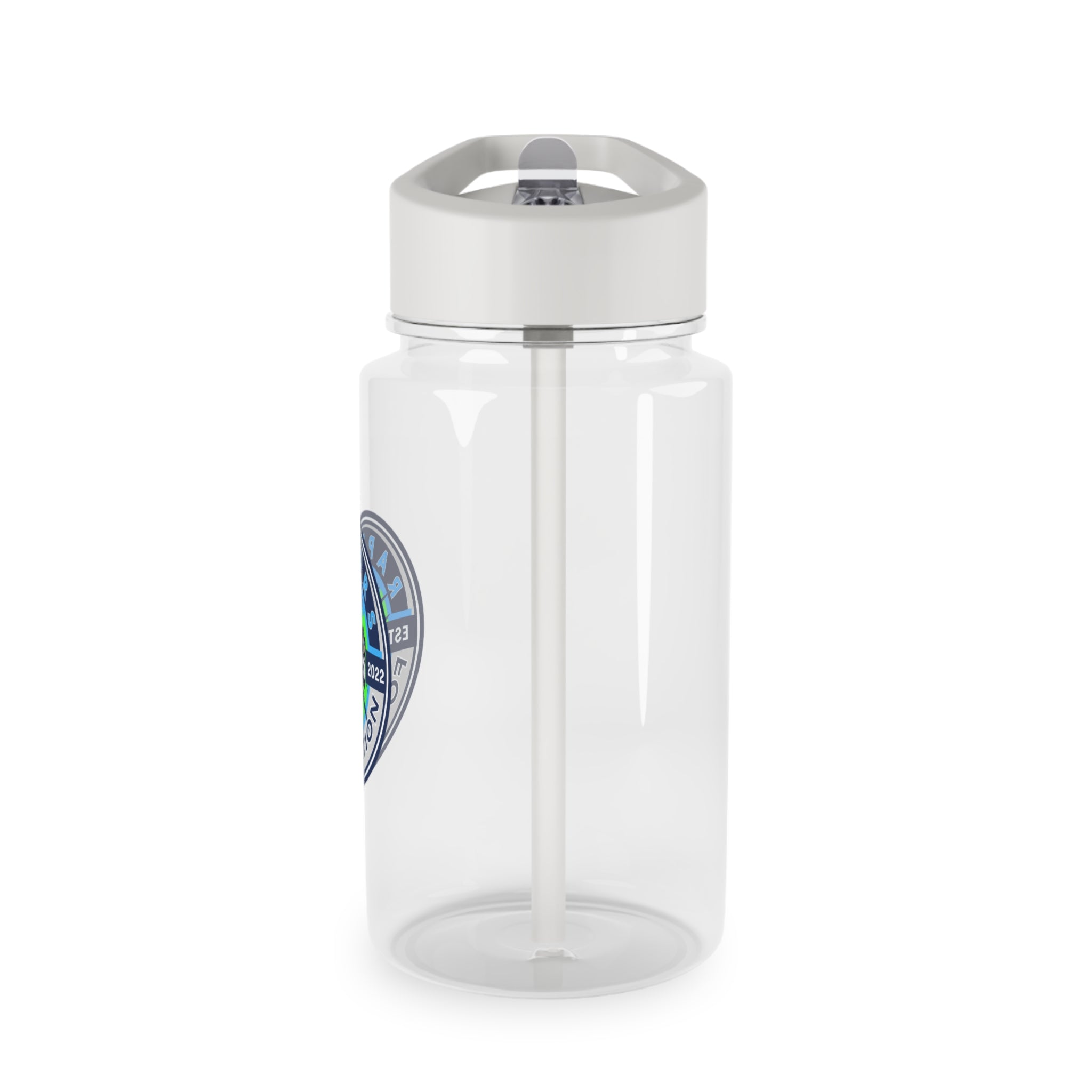 Raptors Foundation Tritan Water Bottle — Clear Sports Bottle with Straw (Est. 2022)