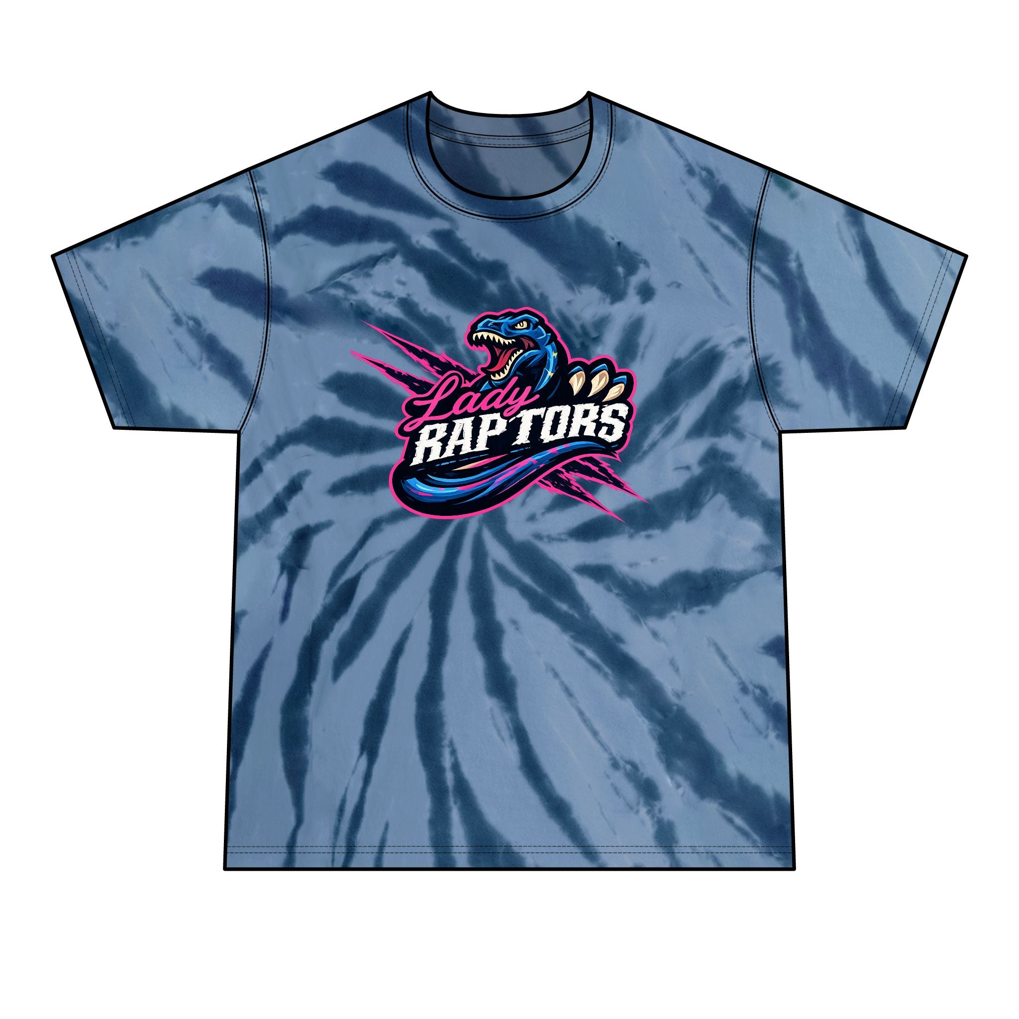 “Lady Raptors” Charcoal Tie-Dye Tee – Men’s Graphic T-Shirt